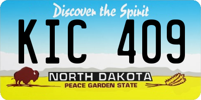 ND license plate KIC409