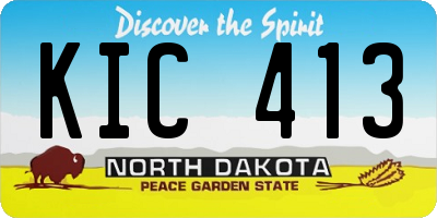 ND license plate KIC413