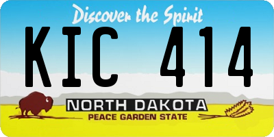 ND license plate KIC414