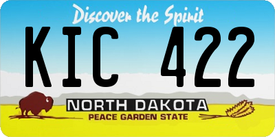 ND license plate KIC422