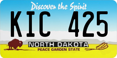 ND license plate KIC425