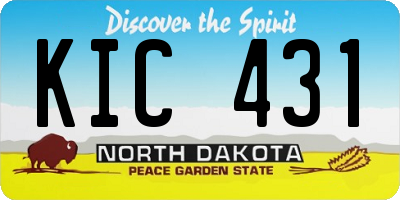 ND license plate KIC431