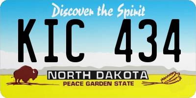 ND license plate KIC434