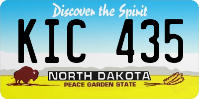 ND license plate KIC435