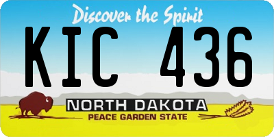 ND license plate KIC436