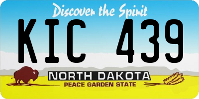 ND license plate KIC439