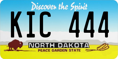 ND license plate KIC444