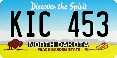 ND license plate KIC453