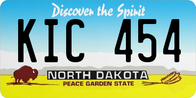 ND license plate KIC454