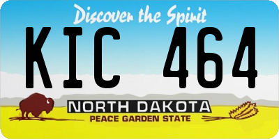 ND license plate KIC464