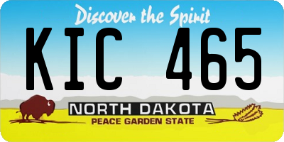ND license plate KIC465