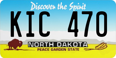 ND license plate KIC470