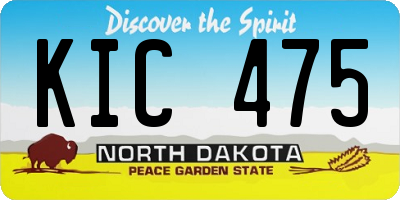 ND license plate KIC475