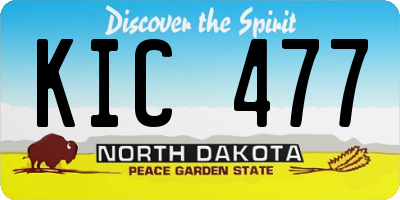 ND license plate KIC477