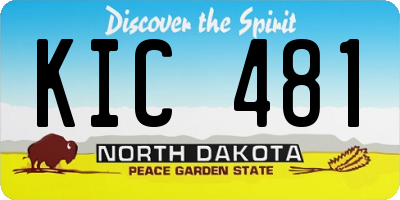 ND license plate KIC481