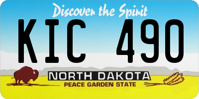 ND license plate KIC490