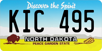 ND license plate KIC495