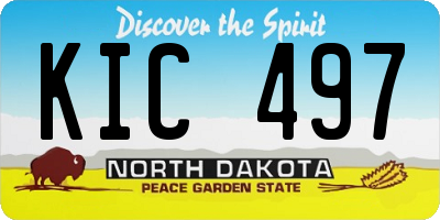 ND license plate KIC497