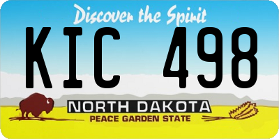 ND license plate KIC498