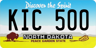 ND license plate KIC500