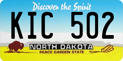 ND license plate KIC502