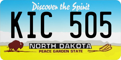 ND license plate KIC505