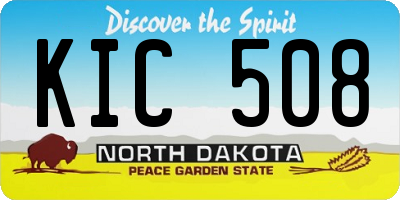 ND license plate KIC508