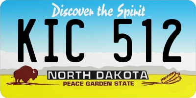 ND license plate KIC512