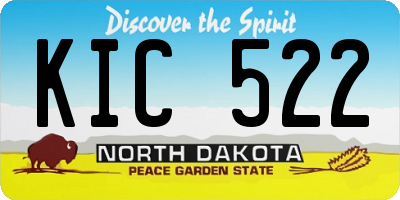 ND license plate KIC522