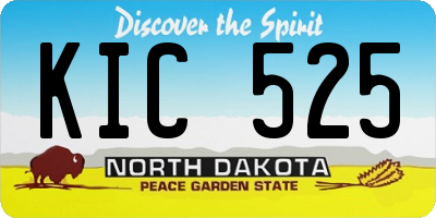 ND license plate KIC525