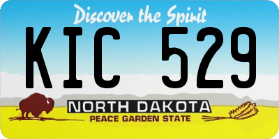 ND license plate KIC529
