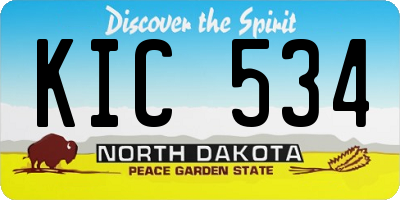 ND license plate KIC534