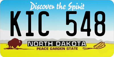 ND license plate KIC548
