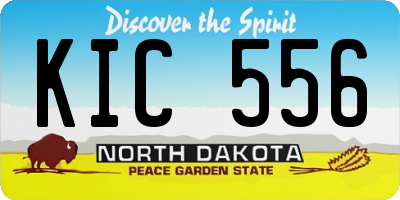 ND license plate KIC556
