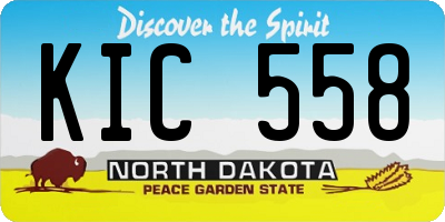 ND license plate KIC558