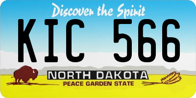 ND license plate KIC566