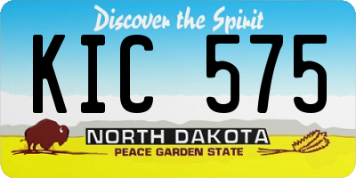ND license plate KIC575