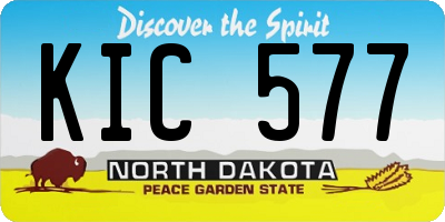 ND license plate KIC577