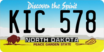 ND license plate KIC578