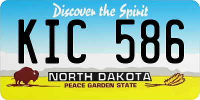 ND license plate KIC586