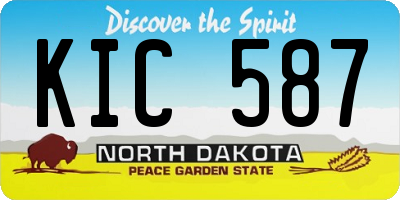 ND license plate KIC587