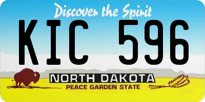 ND license plate KIC596