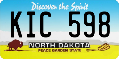 ND license plate KIC598