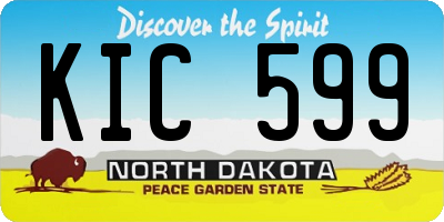 ND license plate KIC599