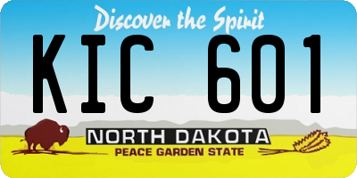 ND license plate KIC601
