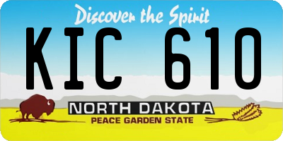 ND license plate KIC610