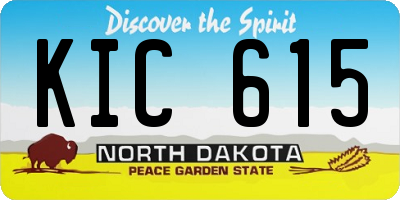 ND license plate KIC615
