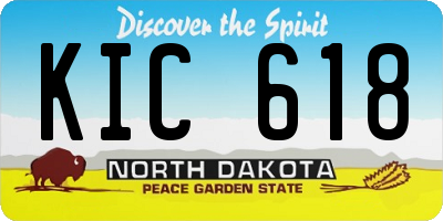 ND license plate KIC618