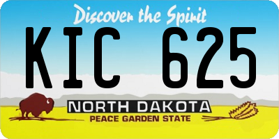 ND license plate KIC625