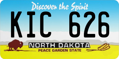 ND license plate KIC626